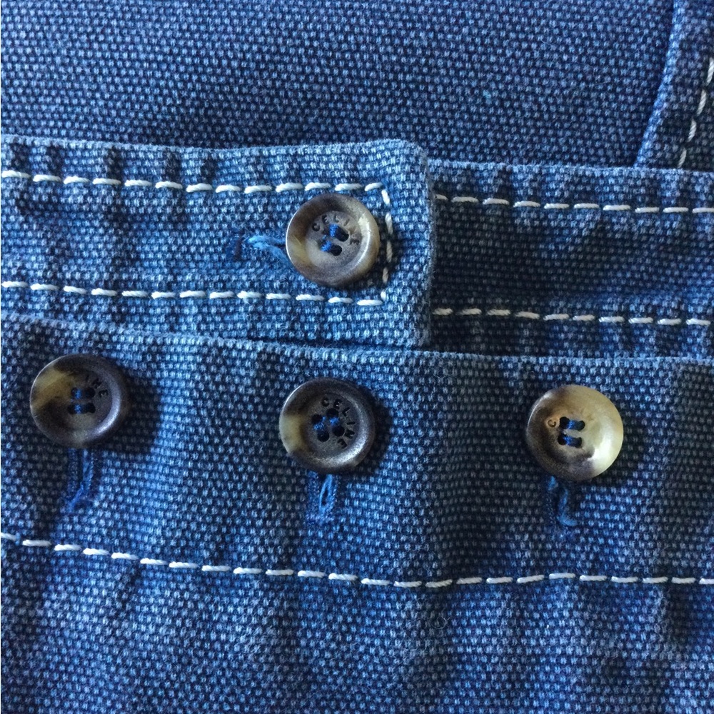 CELINE YACHTING TWILL DENIM CANVAS NAUTICAL BUTTON SKIRT SIZE 38 FRANCE - Picture 15 of 16